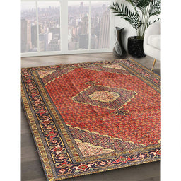 Machine Washable Traditional Tomato Red Rug in a Family Room, wshtr2896