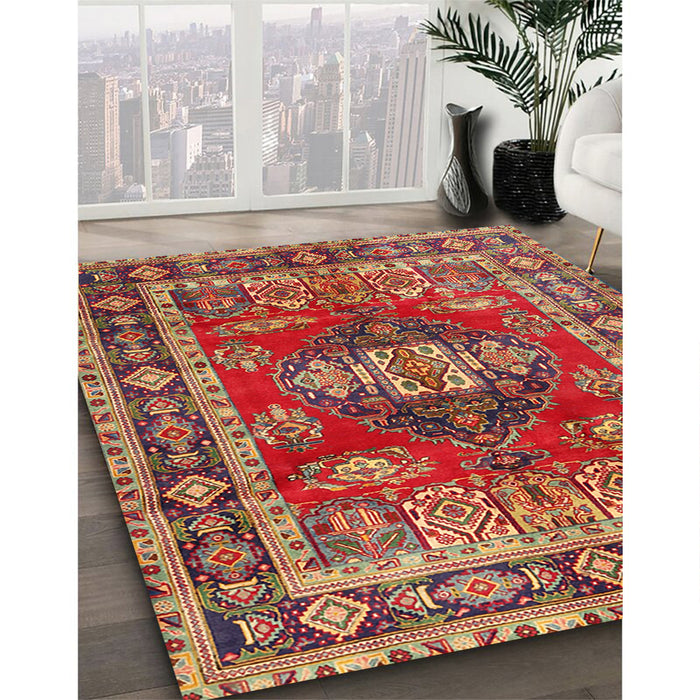 Machine Washable Traditional Peru Brown Rug in a Family Room, wshtr2897