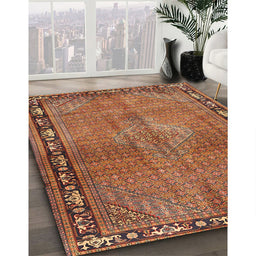 Traditional Fire Brick Red Persian Rug in Family Room, tr2899