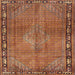 Square Traditional Fire Brick Red Persian Rug, tr2899