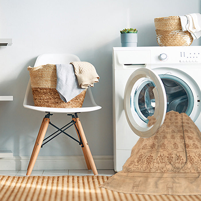 Machine Washable Traditional Orange Rug in a Washing Machine, wshtr289