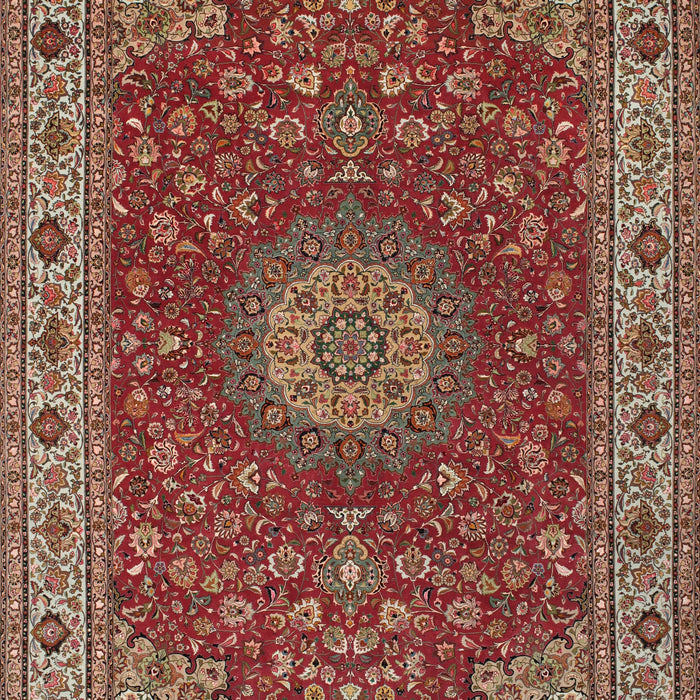Traditional Orange Salmon Pink Medallion Rug, tr28
