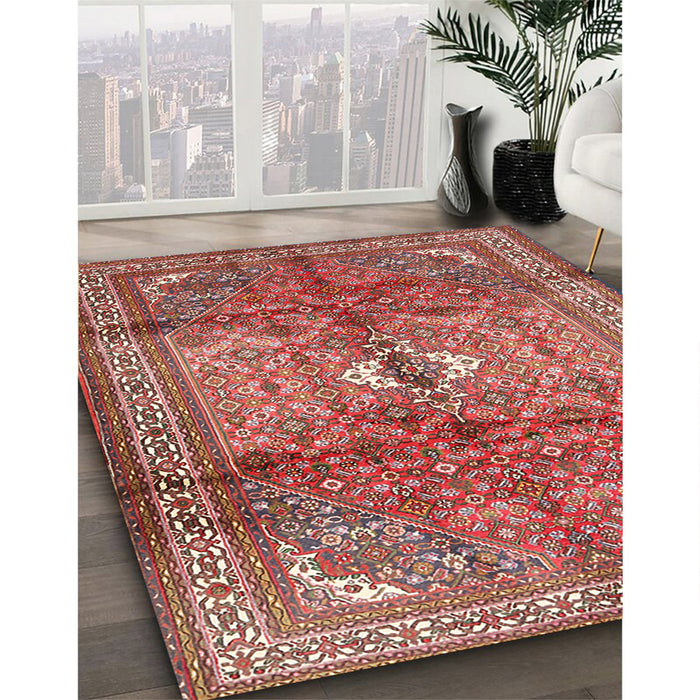 Machine Washable Traditional Light Copper Gold Rug in a Family Room, wshtr2901