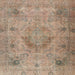 Square Traditional Dark Gold Brown Persian Rug, tr2903