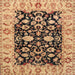 Square Traditional Dark Sienna Brown Persian Rug, tr290