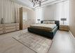 Machine Washable Traditional Sage Green Rug in a Bedroom, wshtr2912