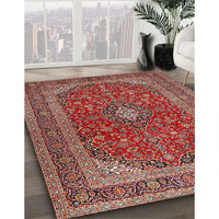 Traditional Light Copper Gold Medallion Rug, tr2914