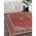 Traditional Light Copper Gold Medallion Rug in Family Room, tr2914