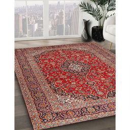 Machine Washable Traditional Light Copper Gold Rug in a Family Room, wshtr2914