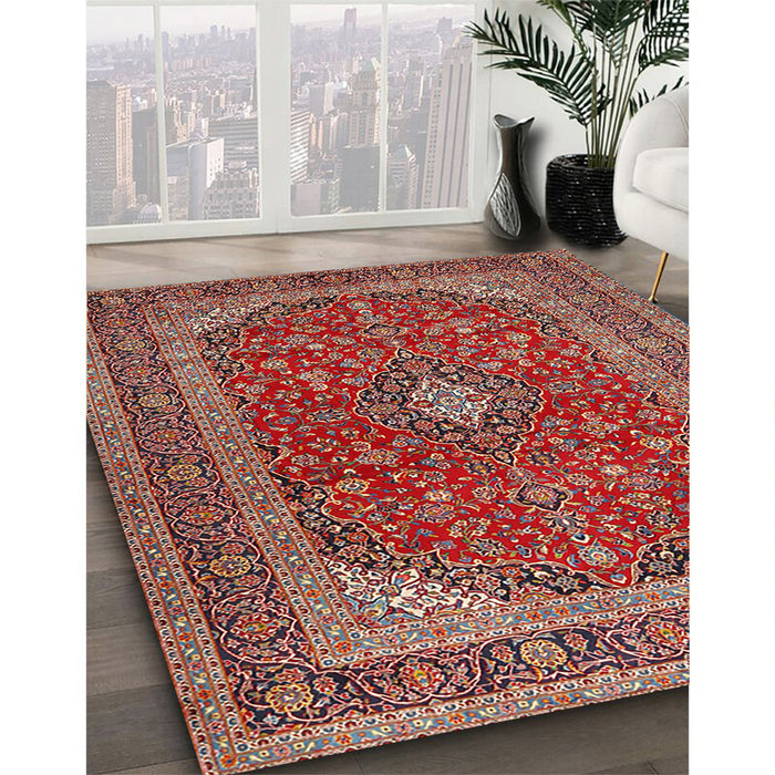 Machine Washable Traditional Light Copper Gold Rug in a Family Room, wshtr2914
