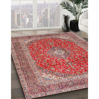 Traditional Light French Beige Brown Medallion Rug, tr2915