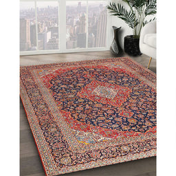 Machine Washable Traditional Brown Red Rug in a Family Room, wshtr2916