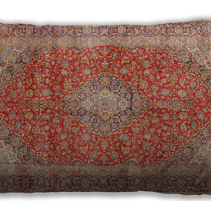 Traditional Classic Rectangular Red Lumbar Throw Pillow, 13 inch by 19 inch, lbtr2917