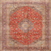 Square Traditional Red Medallion Rug, tr2917