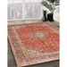 Traditional Red Medallion Rug in Family Room, tr2917