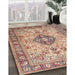 Traditional Brown Medallion Rug in Family Room, tr2918