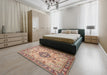 Traditional Brown Medallion Rug in a Bedroom, tr2918