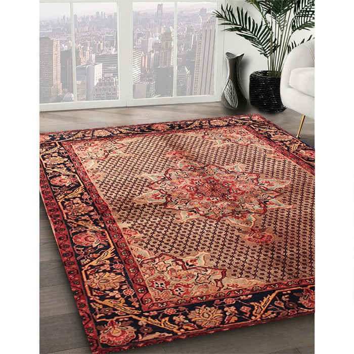 Machine Washable Traditional Saffron Red Rug in a Family Room, wshtr291