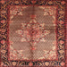 Square Traditional Saffron Red Persian Rug, tr291