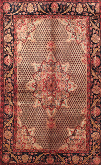 Machine Washable Traditional Saffron Red Rug, wshtr291