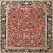 Square Traditional Saffron Red Persian Rug, tr2921