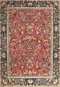 Machine Washable Traditional Saffron Red Rug, wshtr2921