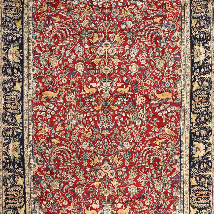 Machine Washable Traditional Saffron Red Rug, wshtr2921