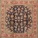 Round Machine Washable Traditional Sandy Brown Rug, wshtr2924