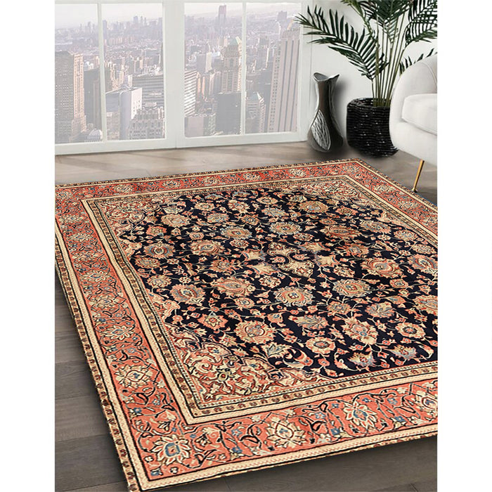 Machine Washable Traditional Sandy Brown Rug in a Family Room, wshtr2924