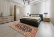 Machine Washable Traditional Sandy Brown Rug in a Bedroom, wshtr2924