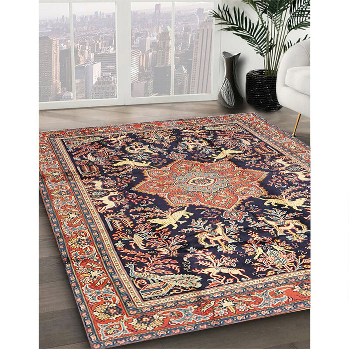 Traditional Reddish Brown Persian Rug in Family Room, tr2925