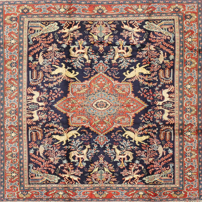 Round Machine Washable Traditional Sepia Brown Rug, wshtr2925