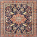 Square Traditional Reddish Brown Persian Rug, tr2925