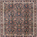 Square Traditional Burgundy Brown Persian Rug, tr2926