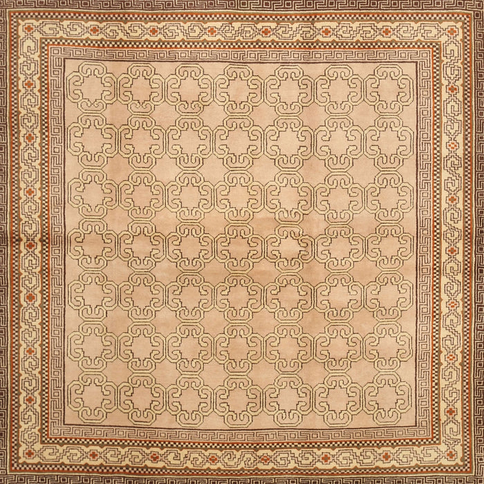 Square Traditional Chocolate Brown Persian Rug, tr292