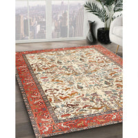 Traditional Desert Sand Beige Animal Rug, tr2931