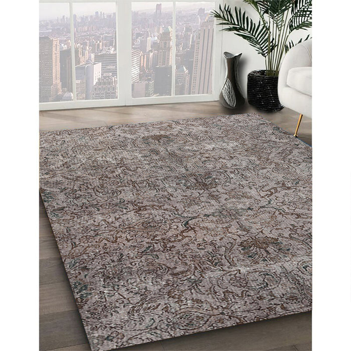 Machine Washable Traditional Rosy Brown Pink Rug in a Family Room, wshtr2935