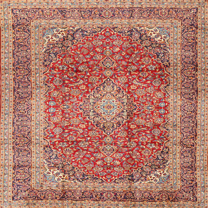 Round Machine Washable Traditional Red Rug, wshtr2936
