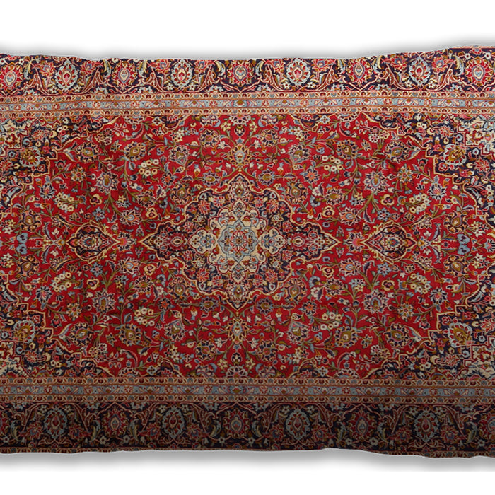 Traditional Classic Rectangular Tangerine Pink Lumbar Throw Pillow, 13 inch by 19 inch, lbtr2937