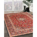 Traditional Tangerine Pink Persian Rug in Family Room, tr2937