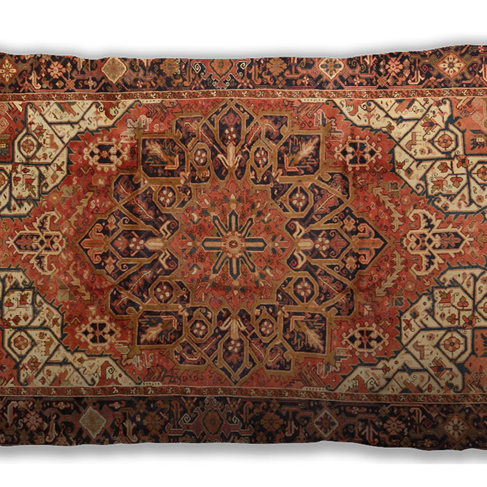 Traditional Classic Rectangular Orange Lumbar Throw Pillow, 13 inch by 19 inch, lbtr2938