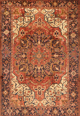 Machine Washable Traditional Orange Rug, wshtr2938