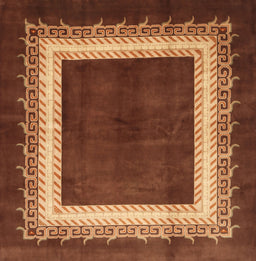 Machine Washable Traditional Saffron Red Rug, wshtr293