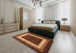 Traditional Saffron Red Persian Rug in a Bedroom, tr293