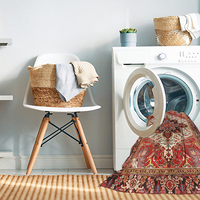 Machine Washable Traditional Sandy Brown Rug in a Washing Machine, wshtr2940