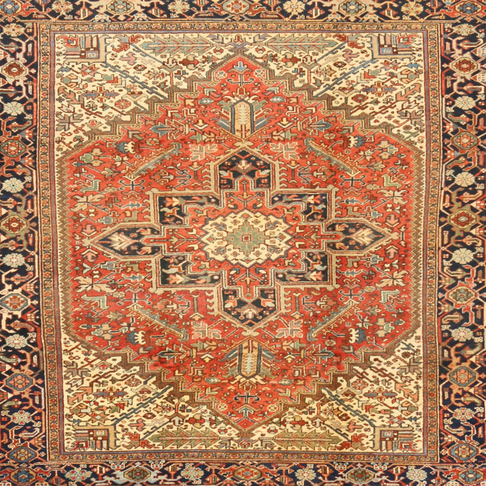 Square Traditional Mahogany Brown Persian Rug, tr2941