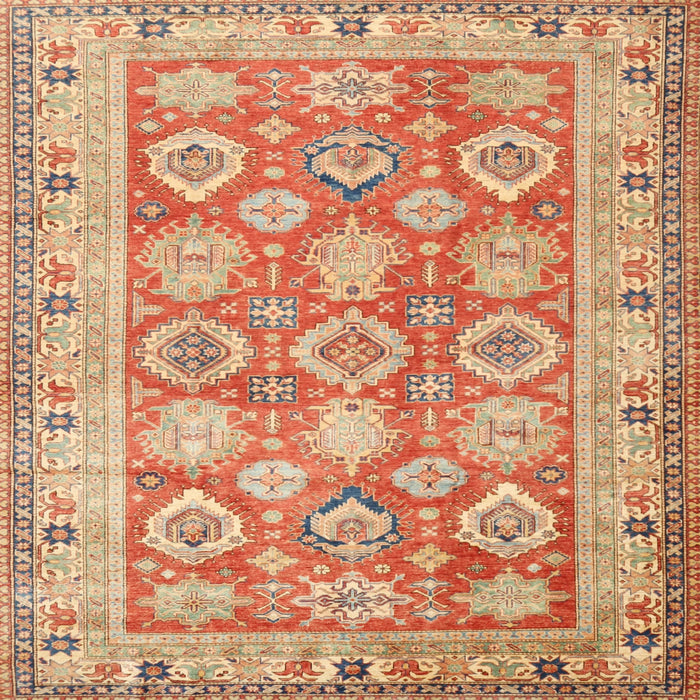 Round Machine Washable Traditional Red Rug, wshtr2942