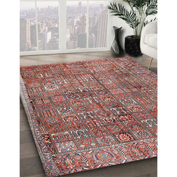 Machine Washable Traditional Brown Red Rug in a Family Room, wshtr2944