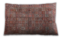 Traditional Classic Rectangular Brown Red Lumbar Throw Pillow, 13 inch by 19 inch, lbtr2944