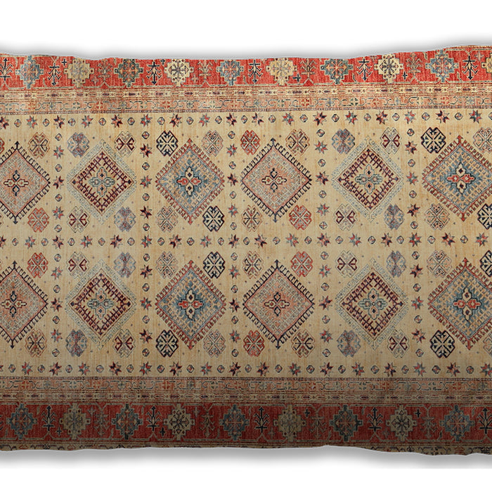 Traditional Classic Rectangular Orange Lumbar Throw Pillow, 13 inch by 19 inch, lbtr2945